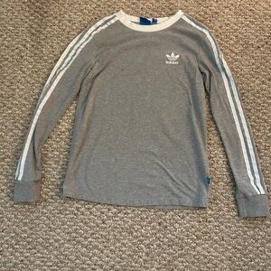 Adidas Heather Gray Shirt with White Accents